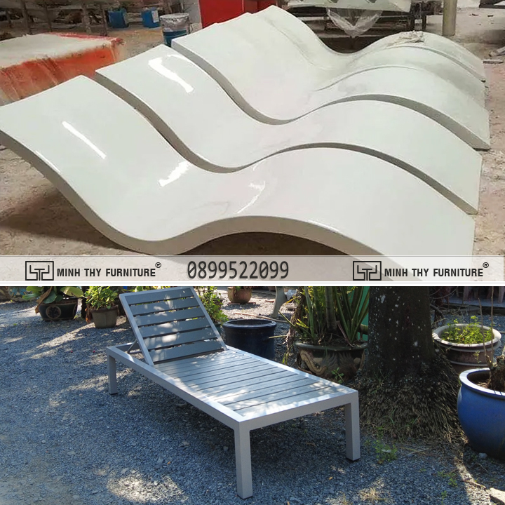 so sánh ghế hồ bơi polywood hay composite