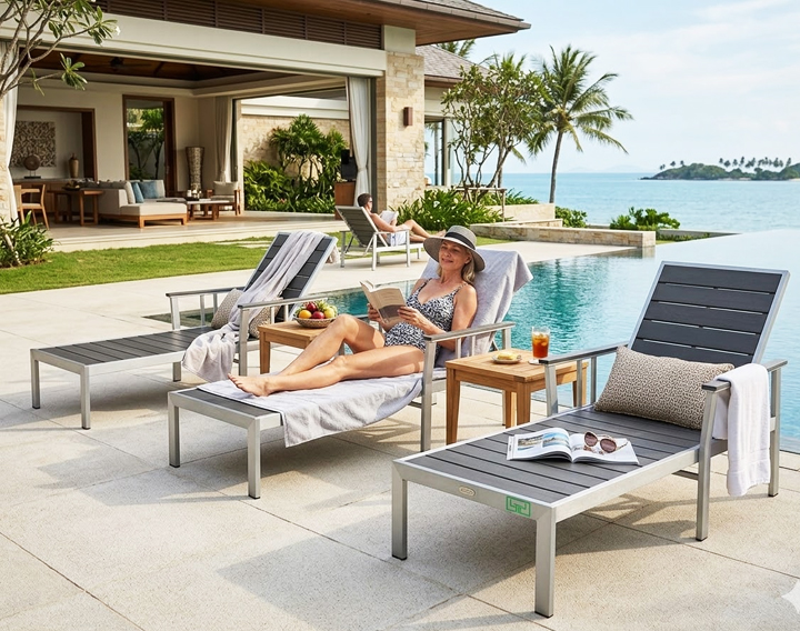 ghế hồ bơi polywood cho resort và villa